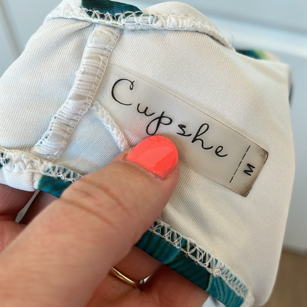 Cupshe Push Up Bikini Top Leaf Pattern Crossover … - image 5